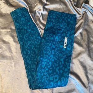 Gymshark adapt animal seamless leggings small (teal)